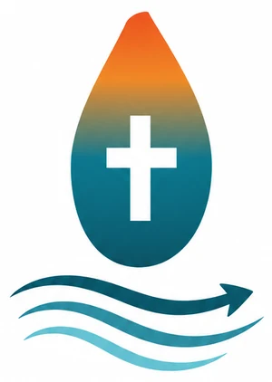 The Current mark — flame and cross above flowing current arrow